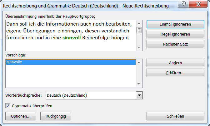 Grammatikfehlerfehler