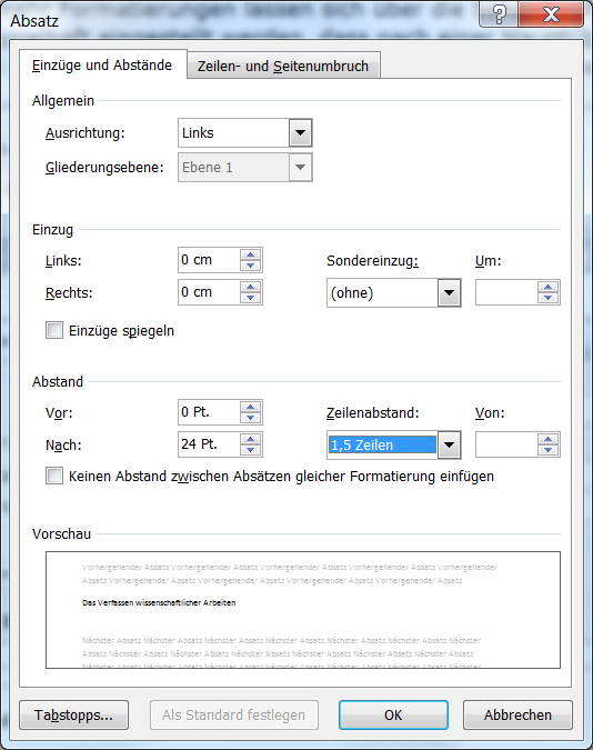 Formatvorlagen zuweisen