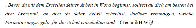 So sieht die Zitatkennzeichnung aus