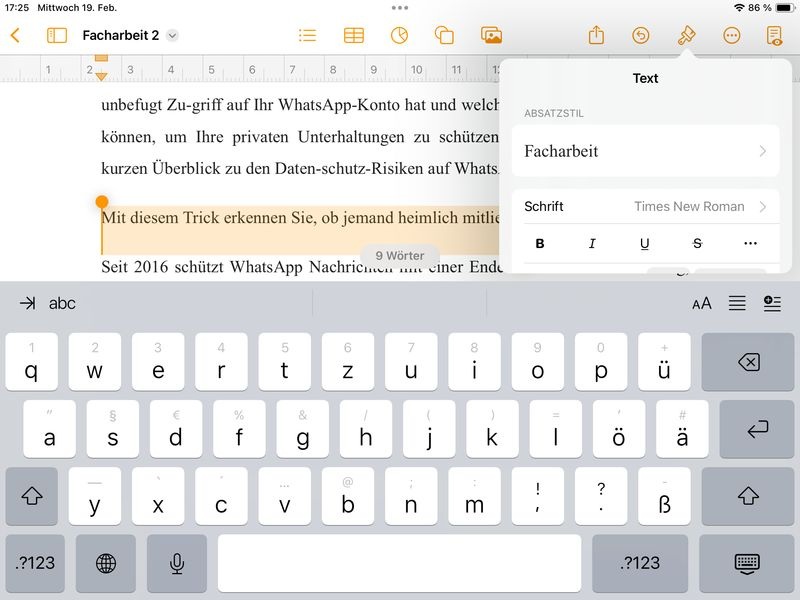 Formatvorlage Überschrift2 wählen und anpassen